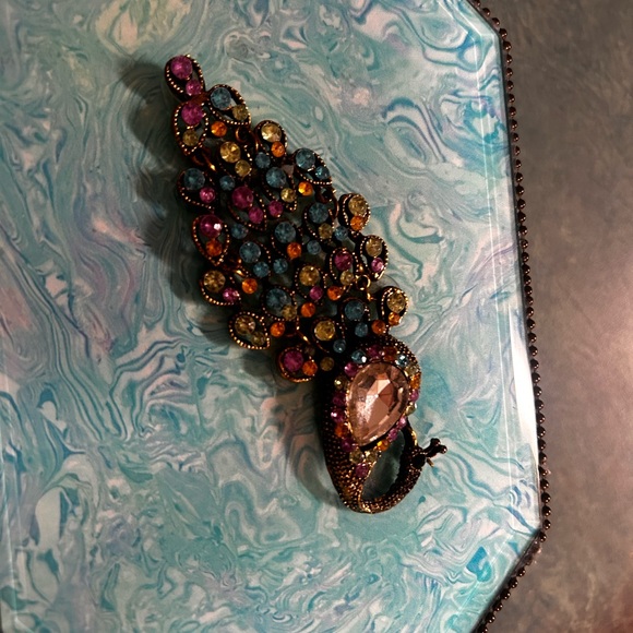 Neiman Marcus Peacock Turquoise Jewelry Box - Picture 2 of 6